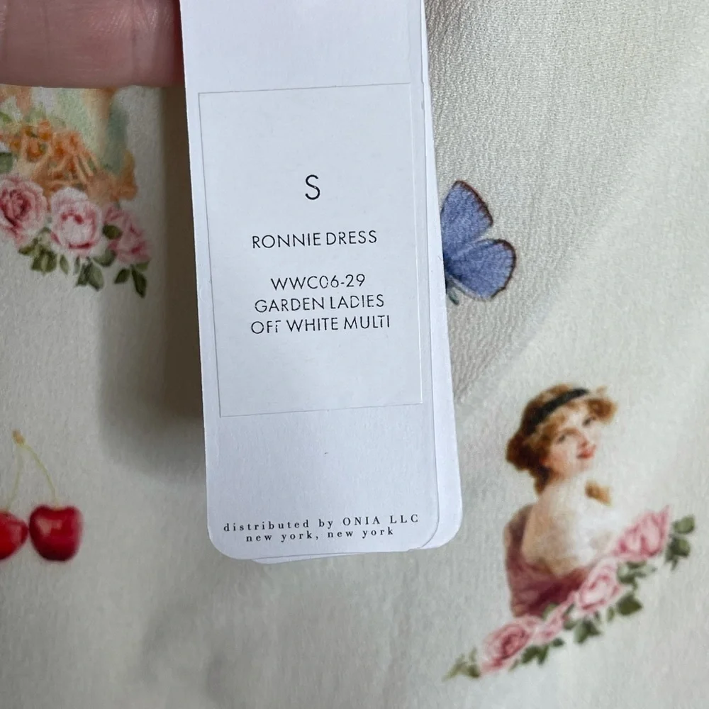 WeWoreWhat Ronnie Ruched Mini Dress Garden Ladies Print White S